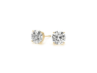 4 cttw Certified IGI Lab Grown Round Diamond Stud Earrings 14k Yellow Gold (G/VS2)