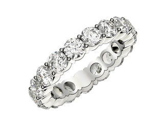 Round Cut Lab Grown Diamond Eternity Ring in 14k White Gold (3 cttw FG/VS2)
