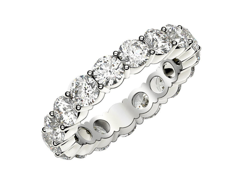 Round Cut Lab Grown Diamond Eternity Ring in 14k White Gold (3 cttw FG/VS2)