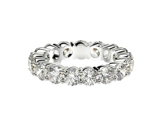 Round Cut Lab Grown Diamond Eternity Ring in 14k White Gold (3 cttw FG/VS2)