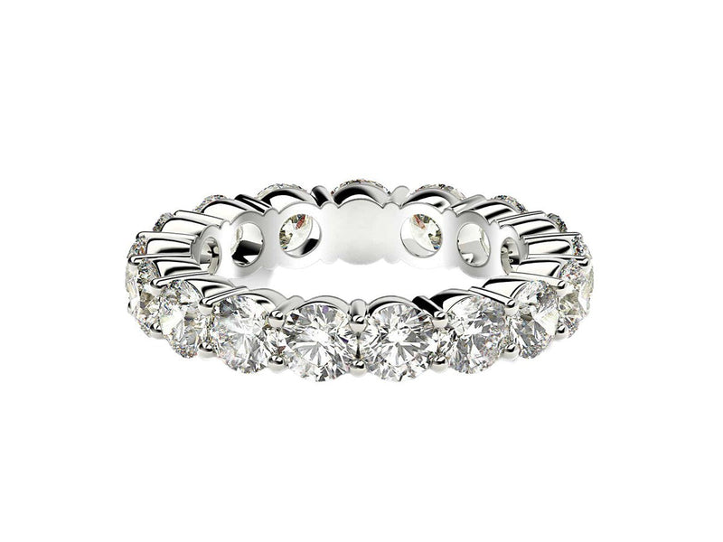 Round Cut Lab Grown Diamond Eternity Ring in 14k White Gold (3 cttw FG/VS2)
