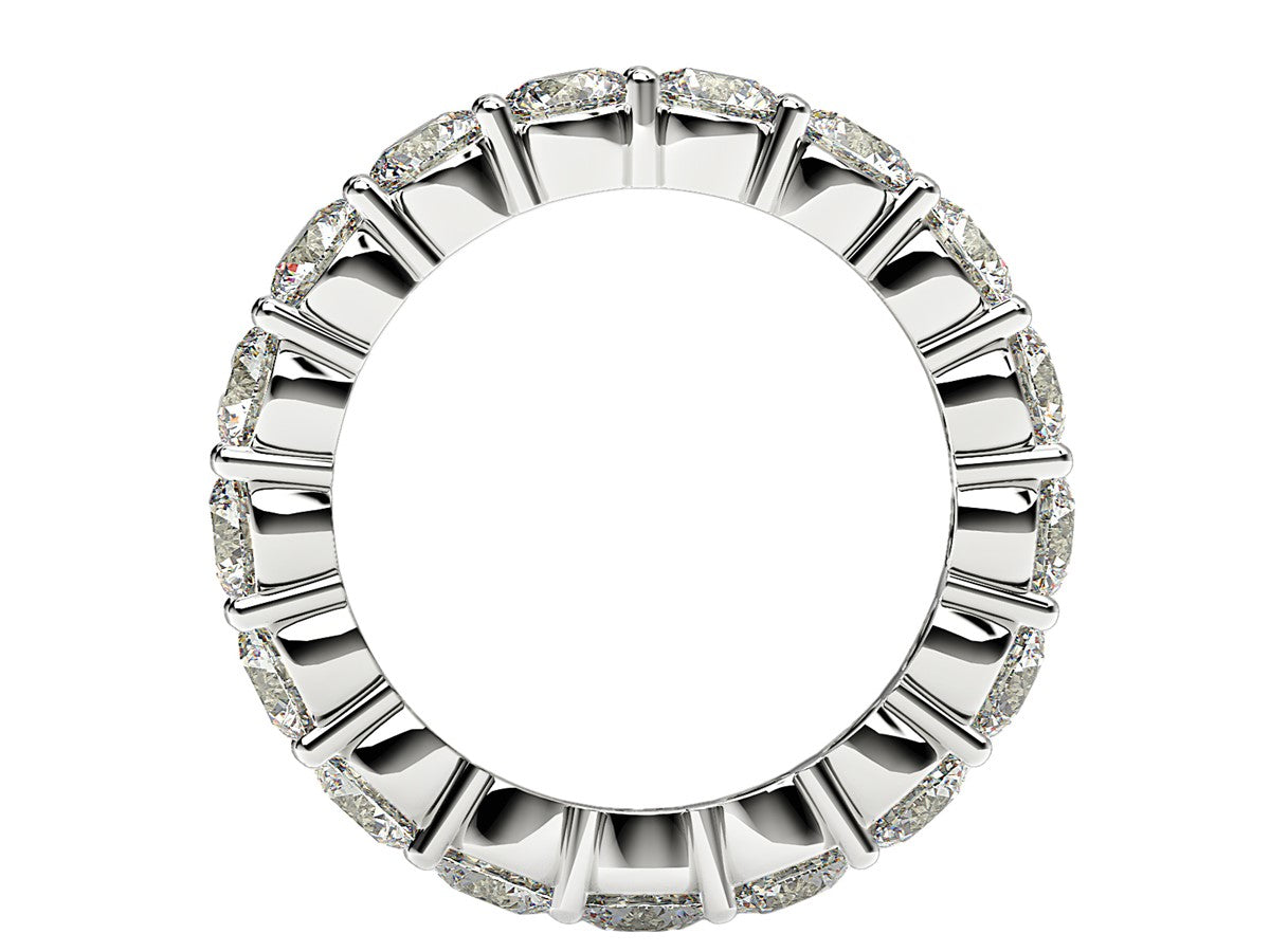 Round Cut Lab Grown Diamond Eternity Ring in 14k White Gold (3 cttw FG/VS2)