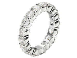 Round Cut Lab Grown Diamond Eternity Ring in 14k White Gold (3 cttw FG/VS2)