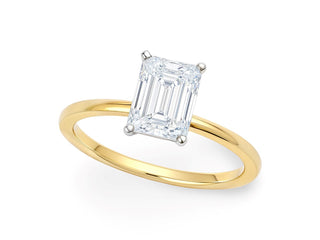 1 Carat Radiant Lab Grown IGI G/VS1 Diamond Solitaire Ring in 10K Yellow Gold