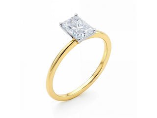 1 Carat Radiant Lab Grown IGI G/VS1 Diamond Solitaire Ring in 10K Yellow Gold