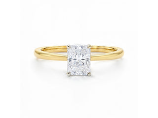 1 Carat Radiant Lab Grown IGI G/VS1 Diamond Solitaire Ring in 10K Yellow Gold