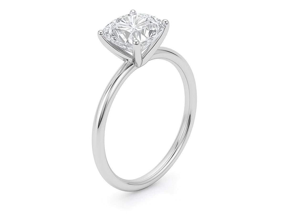 3 Carat Cushion Lab Grown IGI G/VS1 Diamond Solitaire Ring in 10K White Gold