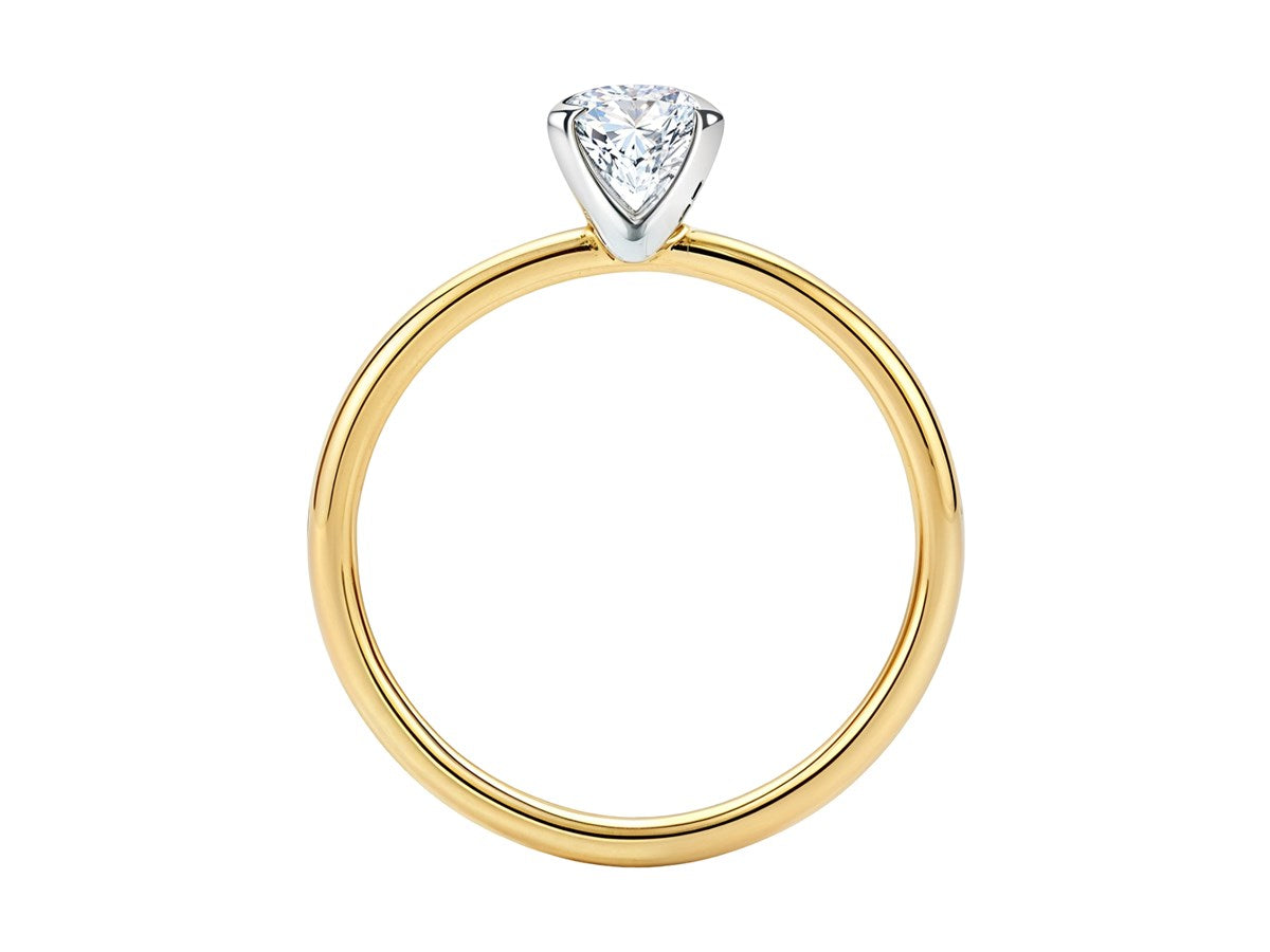 1 Carat Emerald Lab Grown IGI G/VS1 Diamond Solitaire Ring in 10K Yellow Gold