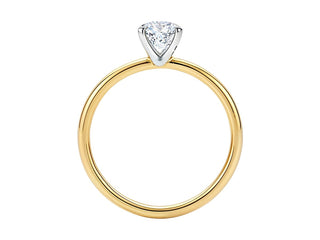 1 Carat Emerald Lab Grown IGI G/VS1 Diamond Solitaire Ring in 10K Yellow Gold