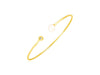 14k Yellow Gold Cuff Bangle with Pearl and Diamond (3.00 mm)