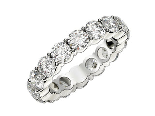 Round Cut Lab Grown Diamond Eternity Ring in 14k White Gold (4 cttw FG/VS2)
