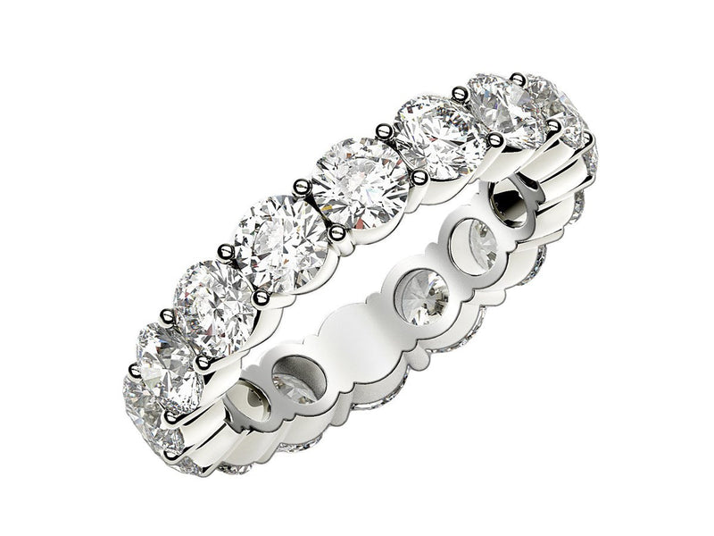 Round Cut Lab Grown Diamond Eternity Ring in 14k White Gold (4 cttw FG/VS2)
