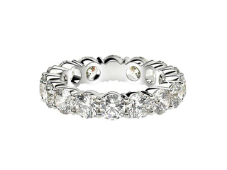 Round Cut Lab Grown Diamond Eternity Ring in 14k White Gold (4 cttw FG/VS2)