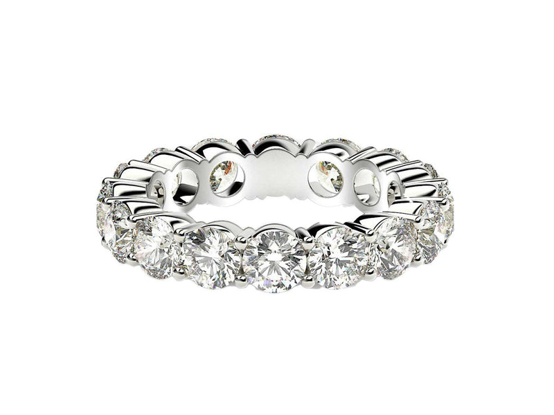 Round Cut Lab Grown Diamond Eternity Ring in 14k White Gold (4 cttw FG/VS2)