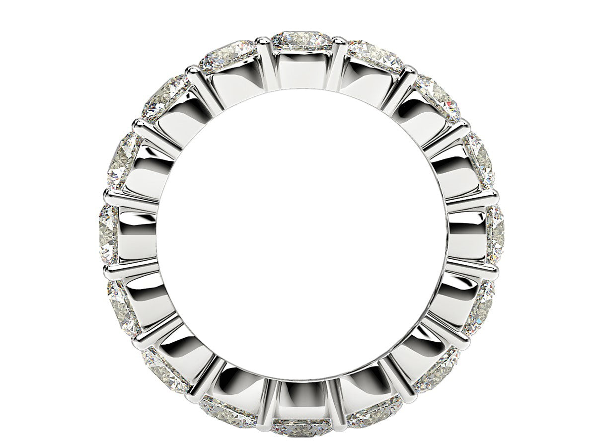 Round Cut Lab Grown Diamond Eternity Ring in 14k White Gold (4 cttw FG/VS2)