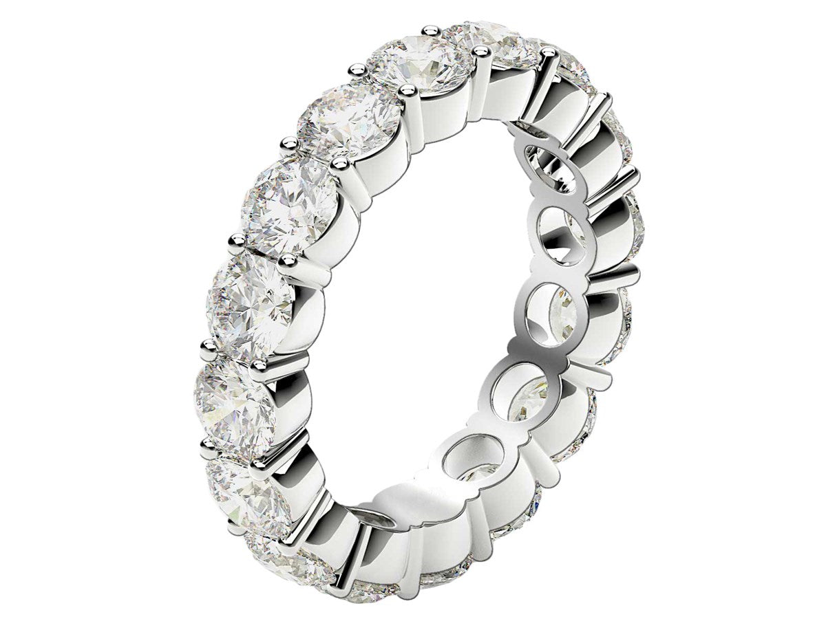 Round Cut Lab Grown Diamond Eternity Ring in 14k White Gold (4 cttw FG/VS2)