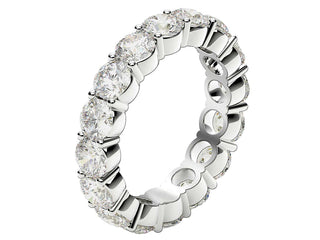 Round Cut Lab Grown Diamond Eternity Ring in 14k White Gold (4 cttw FG/VS2)