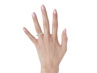 Round Cut Lab Grown Diamond Eternity Ring in 14k White Gold (4 cttw FG/VS2)