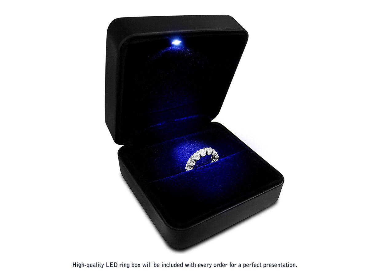 Round Cut Lab Grown Diamond Eternity Ring in 14k White Gold (4 cttw FG/VS2)