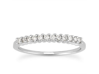 Shared Prong Diamond Wedding Ring Band in 14k White Gold