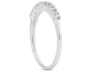 Shared Prong Diamond Wedding Ring Band in 14k White Gold