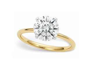 1 1/2 Carat Round Lab Grown IGI G/VS1 Diamond Solitaire Ring in 14K Yellow Gold