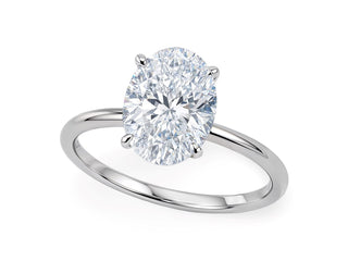 2 Carat Oval Lab Grown IGI G/VS1 Diamond Solitaire Ring in 14K White Gold