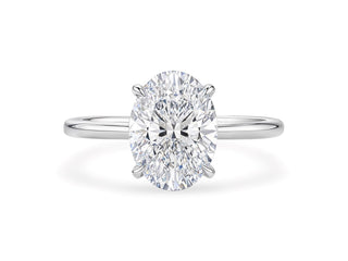 2 Carat Oval Lab Grown IGI G/VS1 Diamond Solitaire Ring in 14K White Gold