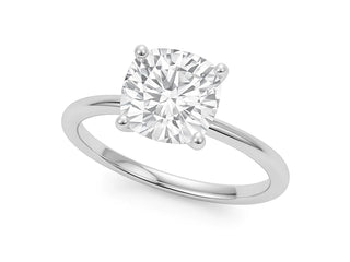 5 Carat Cushion Lab Grown IGI G/VS1 Diamond Solitaire Ring in 14K White Gold