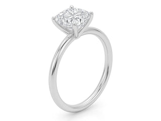 5 Carat Cushion Lab Grown IGI G/VS1 Diamond Solitaire Ring in 14K White Gold