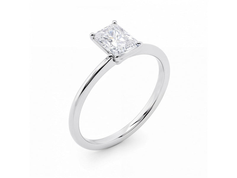 1 1/2 Carat Radiant Lab Grown IGI G/VS1 Diamond Solitaire Ring in 14K White Gold