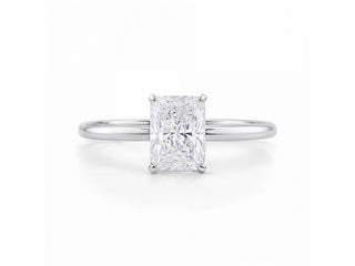 1 1/2 Carat Radiant Lab Grown IGI G/VS1 Diamond Solitaire Ring in 14K White Gold