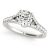 14k White Gold Split Shank Round Prong Set Diamond Engagement Ring (1 3/8 cttw)