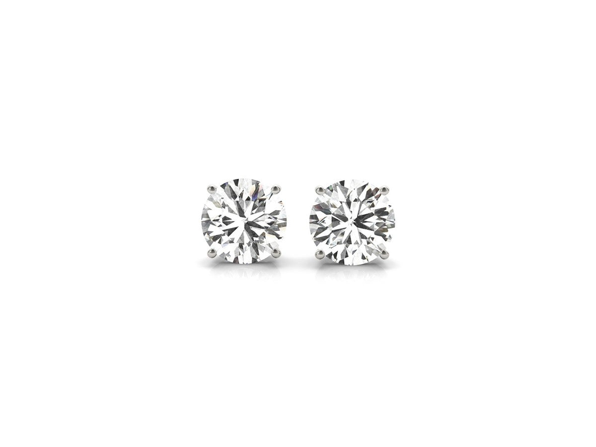 3 cttw Certified IGI Lab Grown Round Diamond Stud Earrings 14k White Gold (G/VS2)