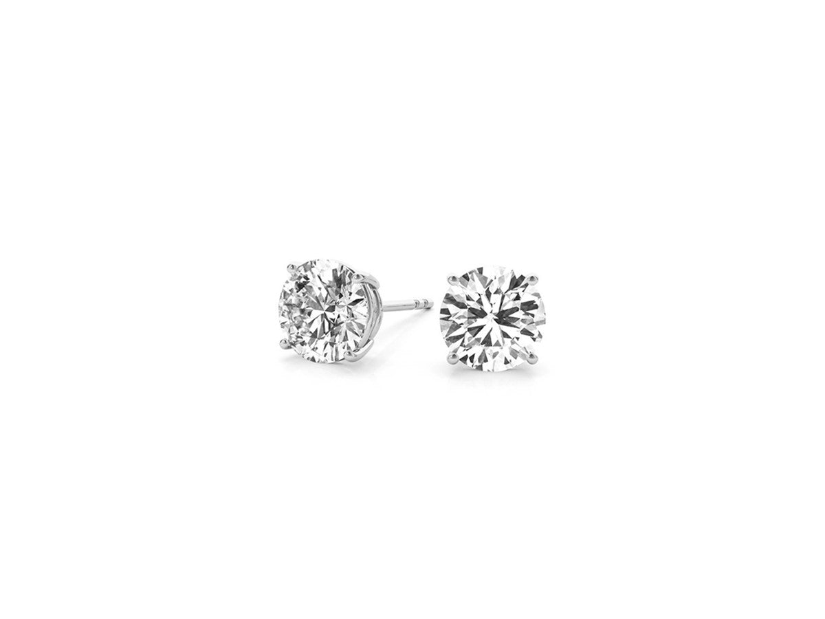 3 cttw Certified IGI Lab Grown Round Diamond Stud Earrings 14k White Gold (G/VS2)