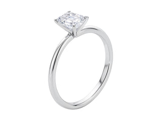 1 Carat Emerald Lab Grown IGI G/VS1 Diamond Solitaire Ring in 10K White Gold