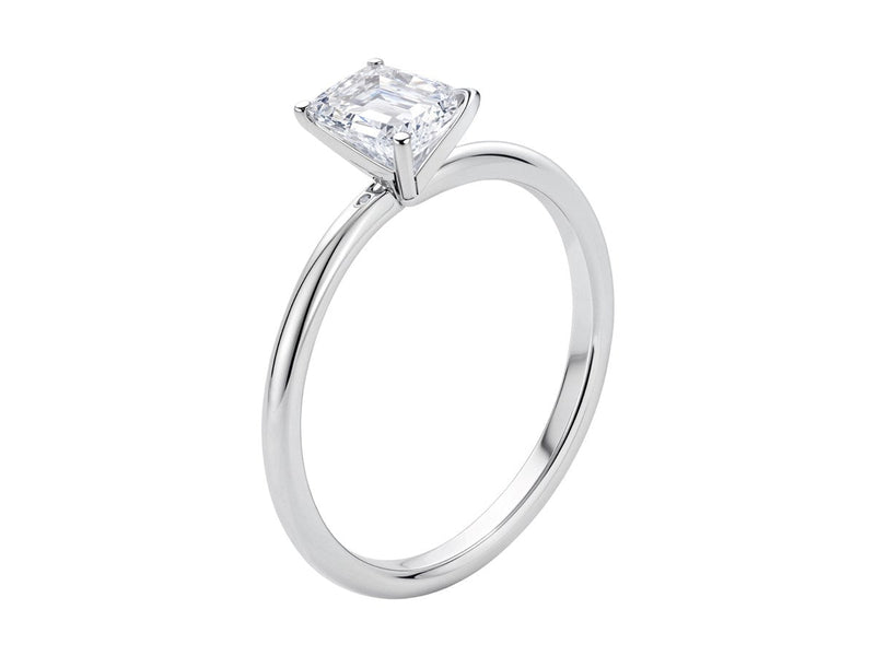 1 Carat Emerald Lab Grown IGI G/VS1 Diamond Solitaire Ring in 10K White Gold