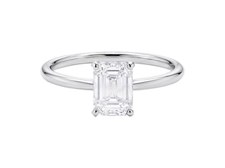 1 Carat Emerald Lab Grown IGI G/VS1 Diamond Solitaire Ring in 10K White Gold