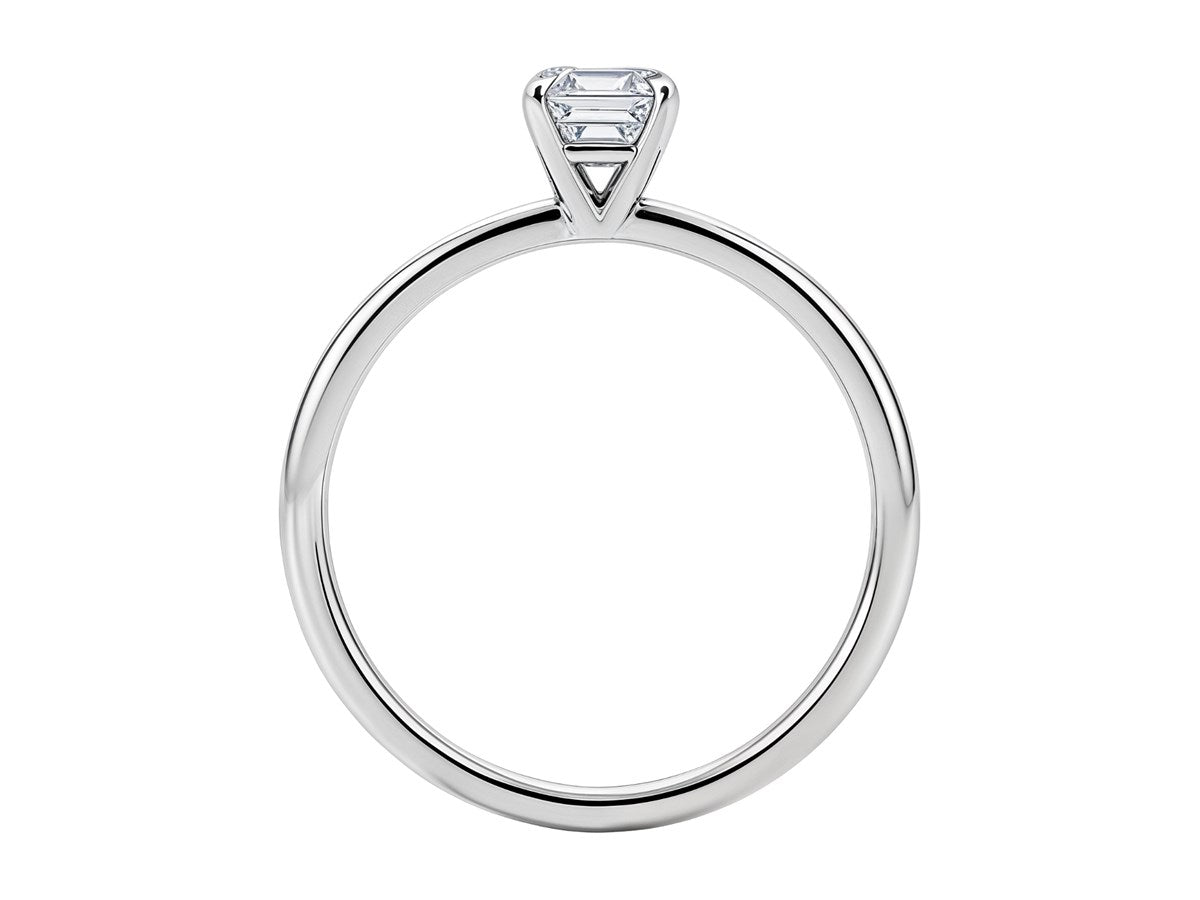 1 Carat Emerald Lab Grown IGI G/VS1 Diamond Solitaire Ring in 10K White Gold