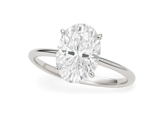 3 Carat Oval Lab Grown IGI G/VS1 Diamond Solitaire Ring in 14K White Gold