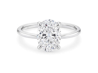 3 Carat Oval Lab Grown IGI G/VS1 Diamond Solitaire Ring in 14K White Gold