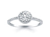 Diamond Halo Collar Engagement Ring in 14k White Gold