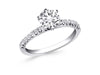 Engagement Ring with Fishtail Diamond Accents in 14k White Gold