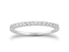 Shared Prong Diamond Wedding Ring Band with Airline in 14k White Gold