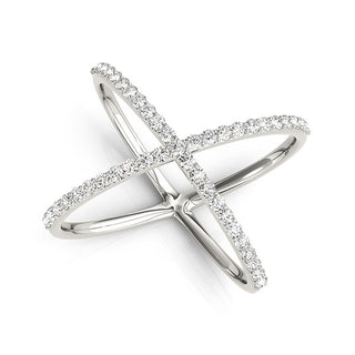 Diamond X Motif Ring in 14k White Gold (1/2 cttw)