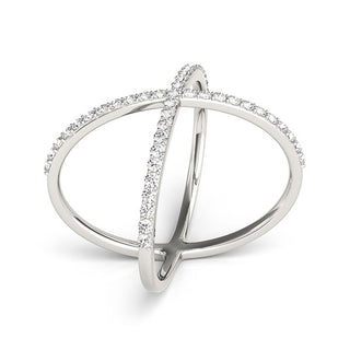 Diamond X Motif Ring in 14k White Gold (1/2 cttw)
