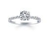 Diamond Engagement Ring with Shared Prong Diamond Accents in 14k White Gold