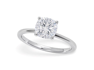 1 1/2 Carat Cushion Lab Grown IGI G/VS1 Diamond Solitaire Ring in 10K White Gold