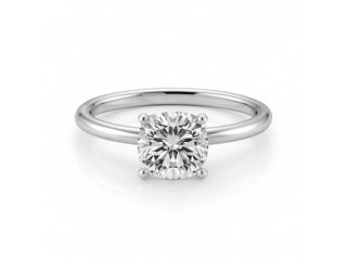 1 1/2 Carat Cushion Lab Grown IGI G/VS1 Diamond Solitaire Ring in 10K White Gold