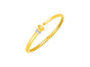 14k Yellow Gold Hinged Bangle Bracelet with Diamonds (3.40 mm)